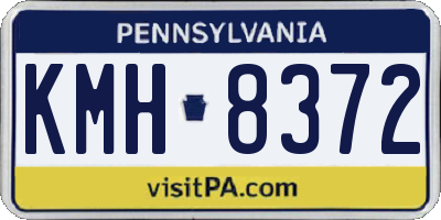 PA license plate KMH8372