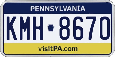 PA license plate KMH8670