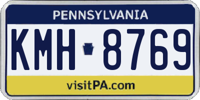 PA license plate KMH8769