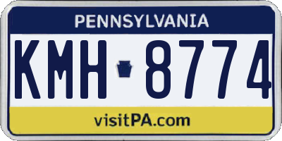 PA license plate KMH8774