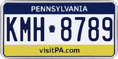 PA license plate KMH8789