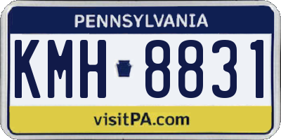 PA license plate KMH8831