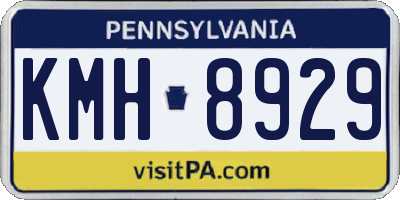 PA license plate KMH8929