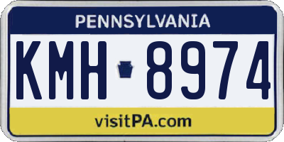 PA license plate KMH8974