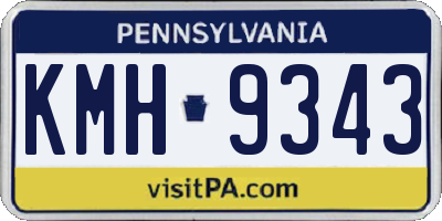 PA license plate KMH9343