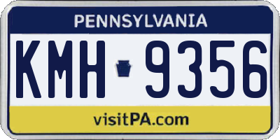 PA license plate KMH9356