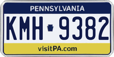 PA license plate KMH9382
