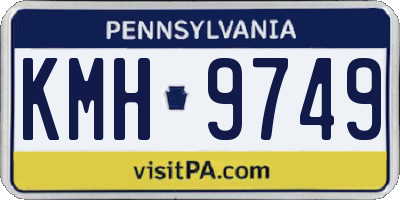 PA license plate KMH9749