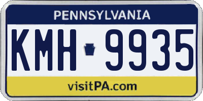 PA license plate KMH9935