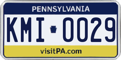 PA license plate KMI0029