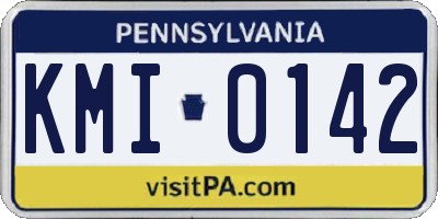 PA license plate KMI0142