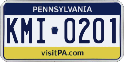 PA license plate KMI0201