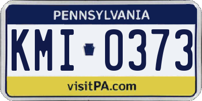 PA license plate KMI0373