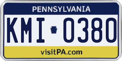 PA license plate KMI0380