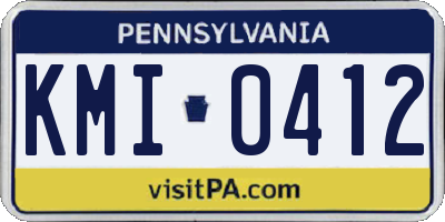 PA license plate KMI0412