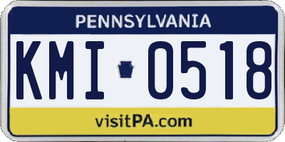 PA license plate KMI0518