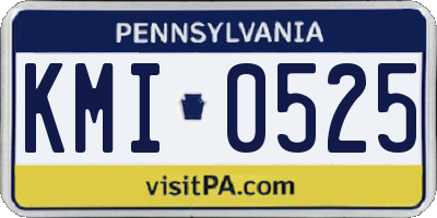 PA license plate KMI0525
