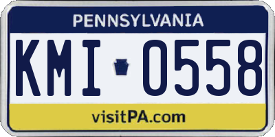 PA license plate KMI0558