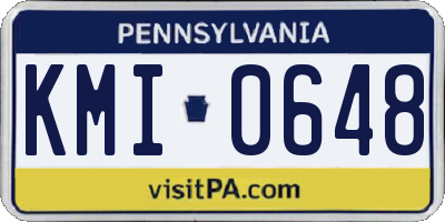 PA license plate KMI0648