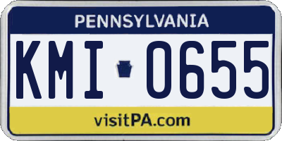 PA license plate KMI0655