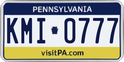 PA license plate KMI0777