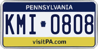 PA license plate KMI0808