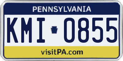PA license plate KMI0855