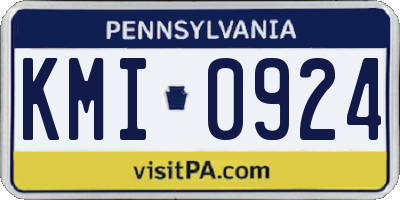 PA license plate KMI0924
