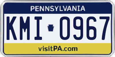 PA license plate KMI0967