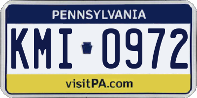 PA license plate KMI0972