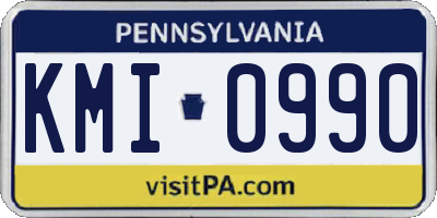 PA license plate KMI0990