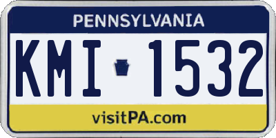 PA license plate KMI1532