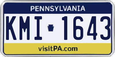 PA license plate KMI1643