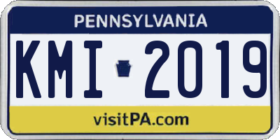 PA license plate KMI2019