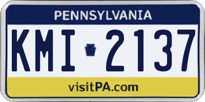 PA license plate KMI2137