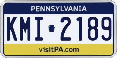 PA license plate KMI2189