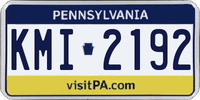 PA license plate KMI2192