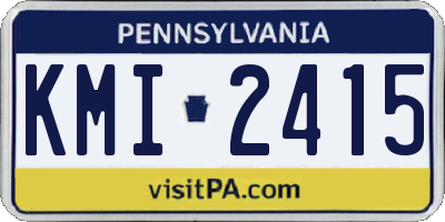 PA license plate KMI2415