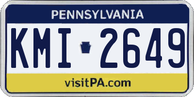 PA license plate KMI2649