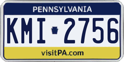 PA license plate KMI2756