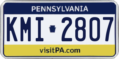 PA license plate KMI2807
