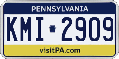 PA license plate KMI2909