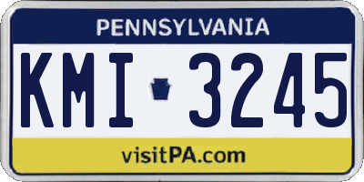 PA license plate KMI3245