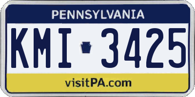 PA license plate KMI3425
