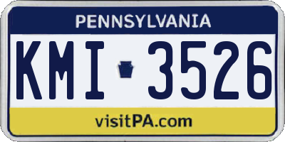 PA license plate KMI3526