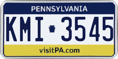 PA license plate KMI3545