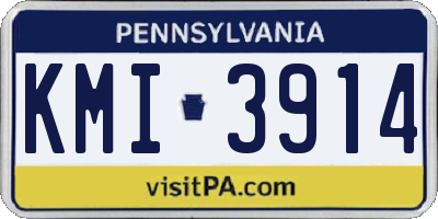 PA license plate KMI3914