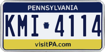 PA license plate KMI4114