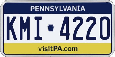 PA license plate KMI4220