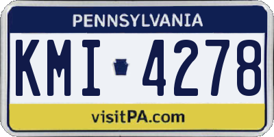 PA license plate KMI4278